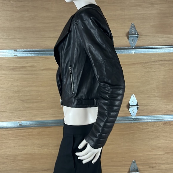 NWOT Alice + Olivia 100% Lambskin Moto Jacket Size Medium, defective zipper - Picture 8 of 17